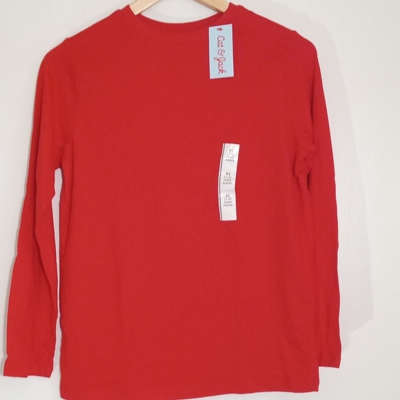 Cat & Jack long sleeve top with pull on denim pants Set Boys size 14/16 - Picture 2 of 10